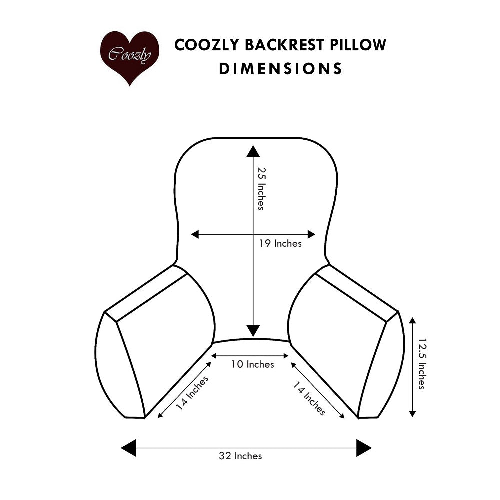 Backrest Pillow | Back Support Cushion | High Armrest - Dod Blue Embossed