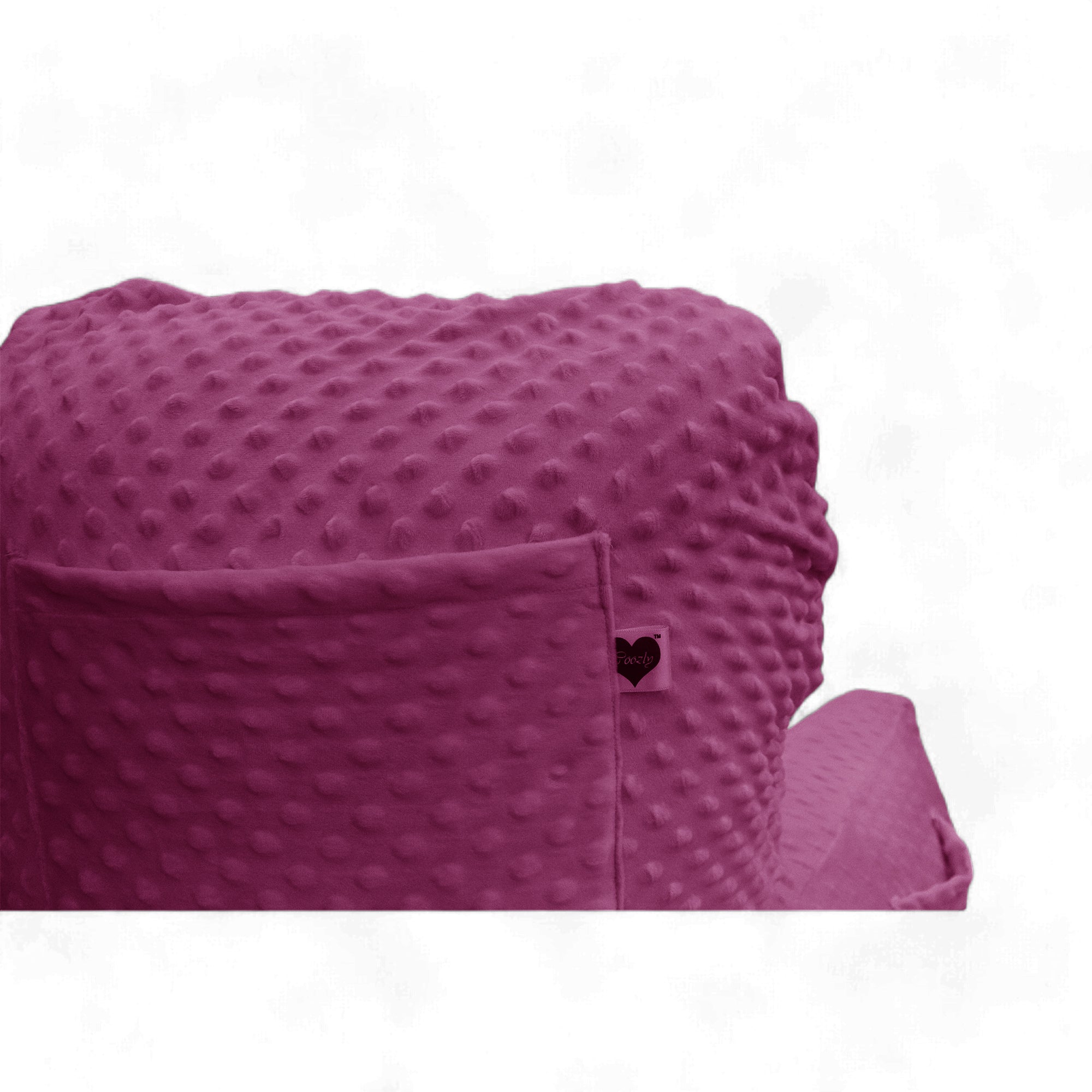 Backrest Pillow | Back Support Cushion | High Armrest - Fuschia Embossed