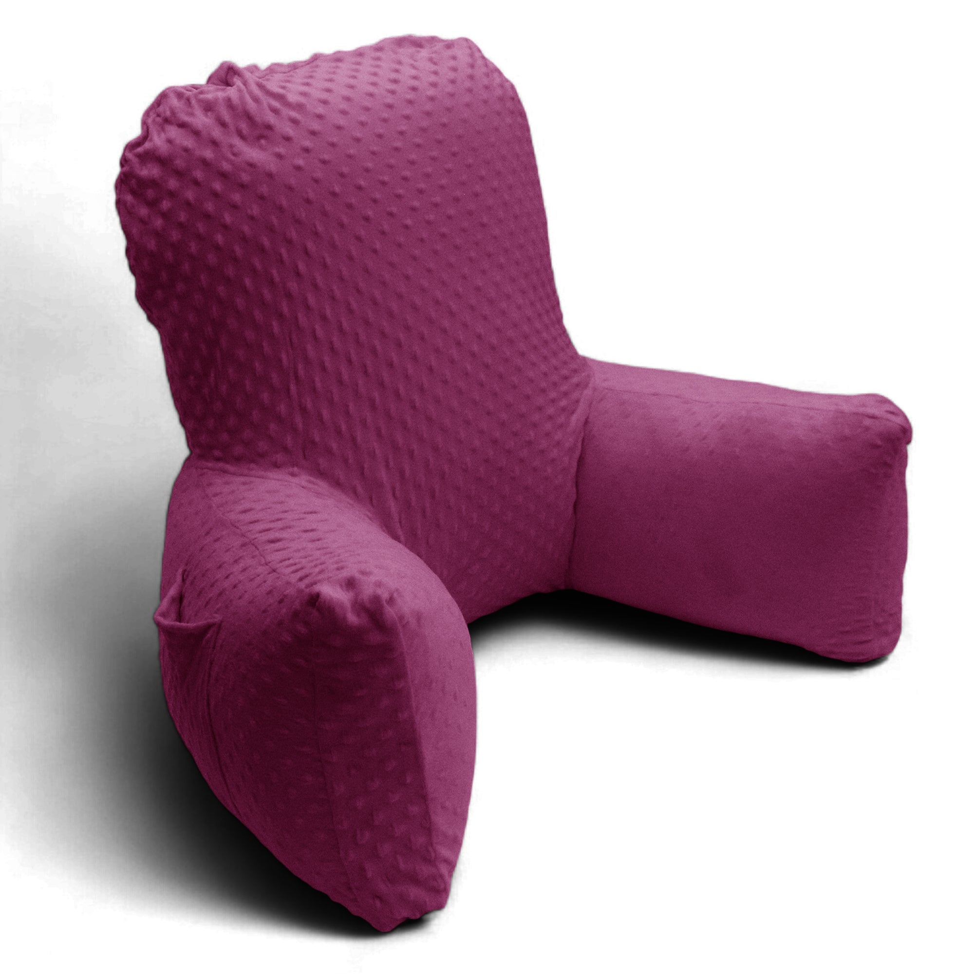 Backrest Pillow | Back Support Cushion | High Armrest - Fuschia Embossed