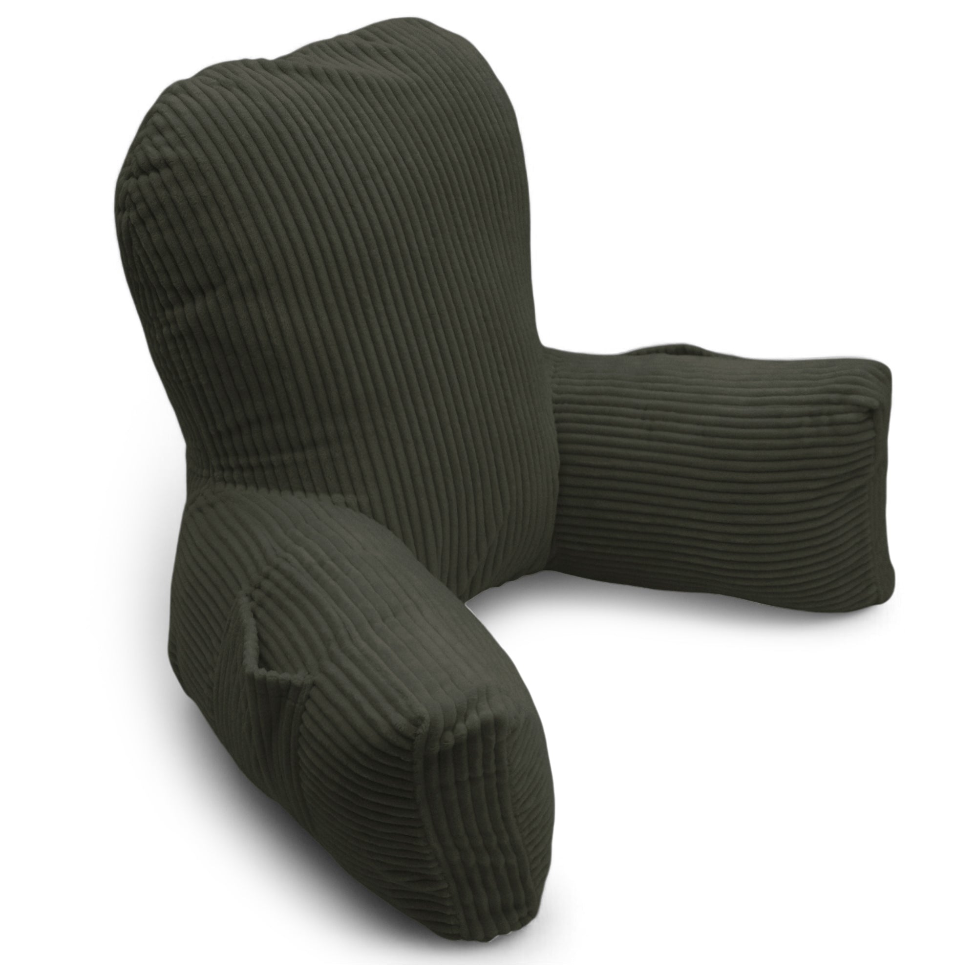 Backrest Pillow | Back Support Cushion | High Armrest - Bottle Green Stripes