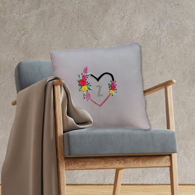 Heart Hand Embroidered Cushion