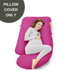 Cover Only -  G Shaped Pregnancy Pillow Cover - Fuschia Pink