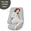 Cover Only -  G Shaped Pregnancy Pillow Cover - Grey