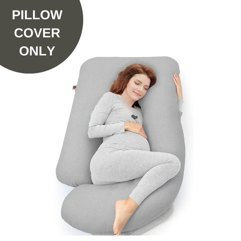 Cover Only -  G Shaped Pregnancy Pillow Cover - Grey