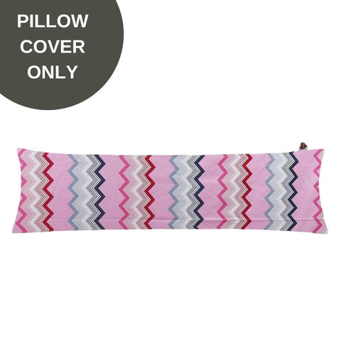 Cover Only - Lumbar Pregnancy Pillow Cover - Pink Chevron