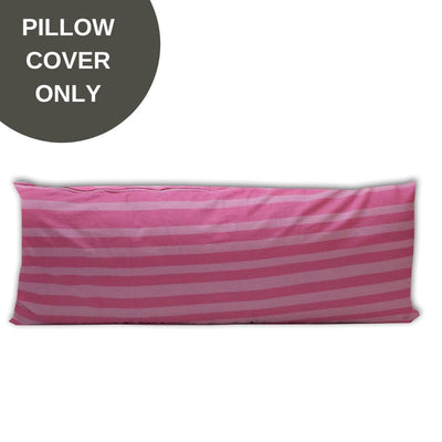 Cover Only - Lumbar Pregnancy Pillow Cover - Pink Stripes