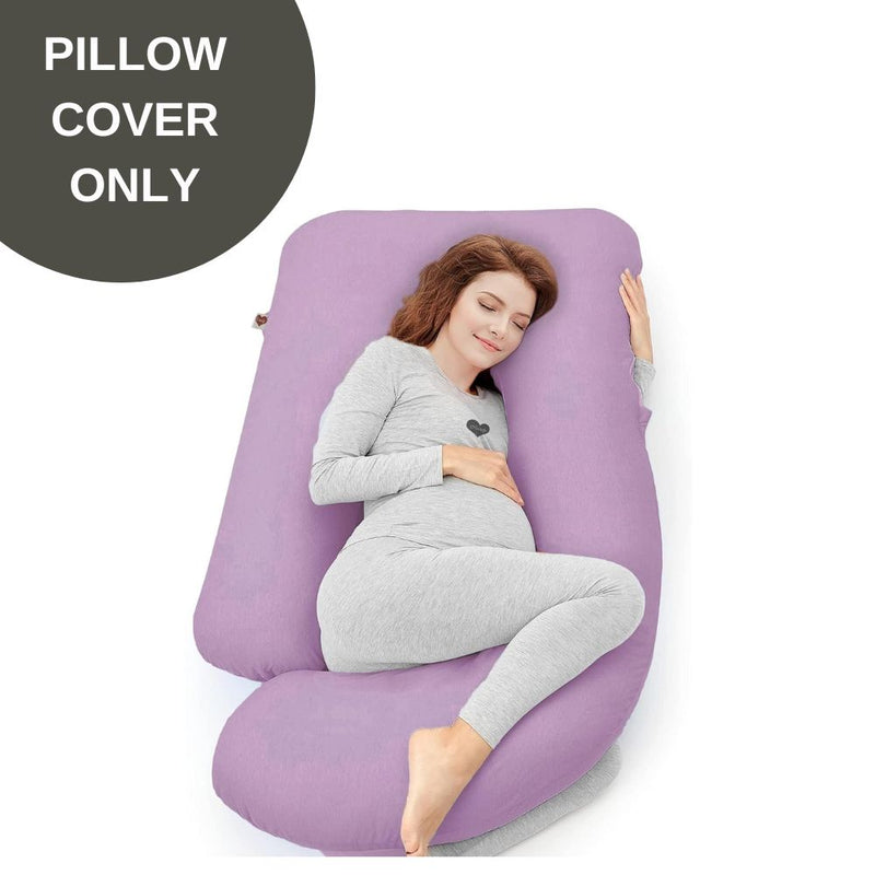 Cover Only -  G Shaped Pregnancy Pillow Cover - Lavender