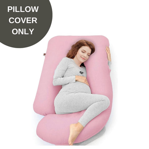 Cover Only -  G Shaped Pregnancy Pillow Cover - Light Pink