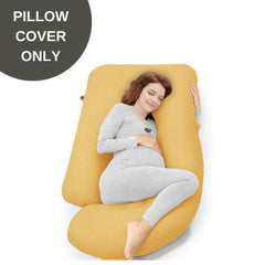 Cover Only -  G Shaped Pregnancy Pillow Cover - Mustard