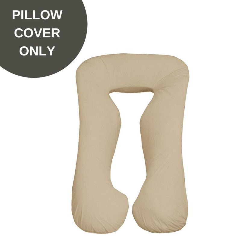 Cover Only - Body Contour Pregnancy Pillow Cover - Beige