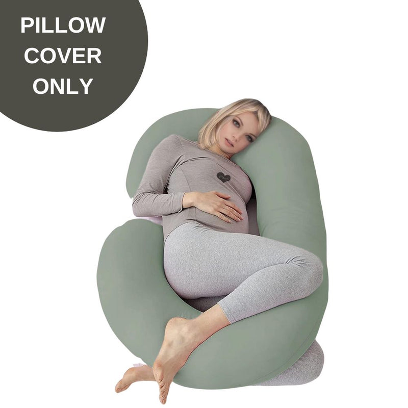 Cover Only - C Shaped Pregnancy Pillow Cover - Sage Green