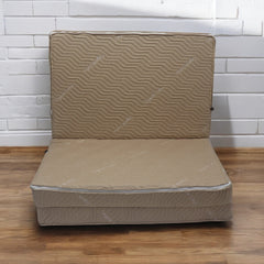 Beige Three Fold Foam Mattress | Foldable Mattress with Removable Covers | High Resilience Super Soft Foam