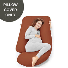 Cover Only -  G Shaped Pregnancy Pillow Cover - Brick Orange