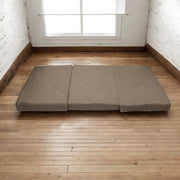 Beige Three Fold Foam Mattress | Foldable Mattress with Removable Covers | High Resilience Super Soft Foam
