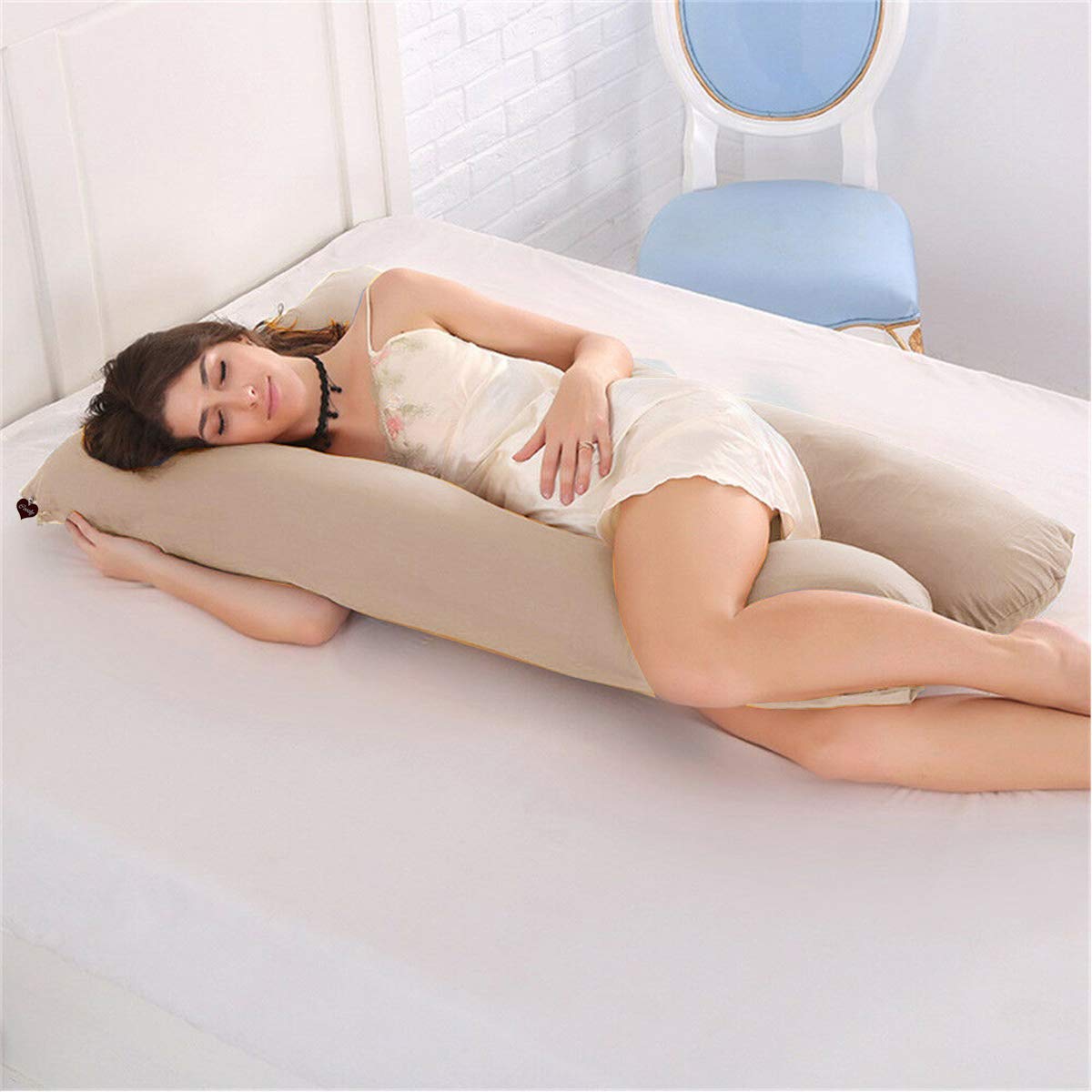 Beige - Coozly Basic Body Contour Pregnancy Pillow