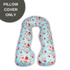 Cover Only - Body Contour Pregnancy Pillow Cover -Blue Flora