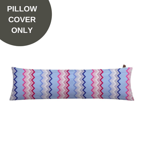 Cover Only - Lumbar Pregnancy Pillow Cover - Blue Chevron