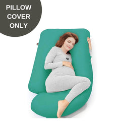 Cover Only -  G Shaped Pregnancy Pillow Cover - Cyan Green