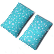 Coozly Set of 2 Quilted Pillow Cases | 100% Cotton Fabric | 45 X 70 Cms | Large Pillow Covers | Quilted Front (Blue Star)