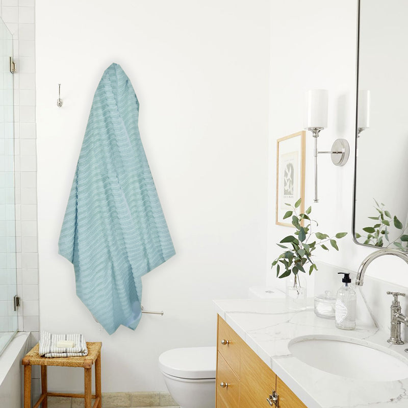 Duo Blue-Dermbrandt Premium Bath Towels with Loofah