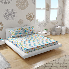 Cute Ellis Cotton 200 TC Bedsheet + 4 Pillow Covers