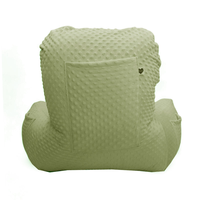 Backrest Pillow | Back Support Cushion | High Armrest - Light Green Embossed