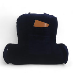 Backrest Pillow | Back Support Cushion | High Armrest - Velvet Navy