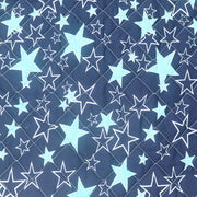 Coozly Set of 2 Quilted Pillow Cases | 100% Cotton Fabric | 45 X 70 Cms | Large Pillow Covers | Quilted Front (Navy Star)