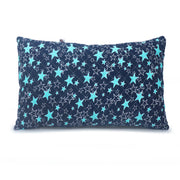 Coozly Set of 2 Quilted Pillow Cases | 100% Cotton Fabric | 45 X 70 Cms | Large Pillow Covers | Quilted Front (Navy Star)