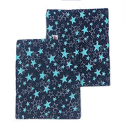 Coozly Set of 2 Quilted Pillow Cases | 100% Cotton Fabric | 45 X 70 Cms | Large Pillow Covers | Quilted Front (Navy Star)