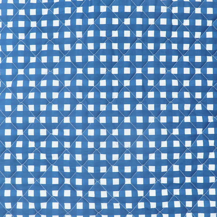 Coozly Set of 2 Quilted Pillow Cases | 100% Cotton Fabric | 45 X 70 Cms | Large Pillow Covers | Quilted Front (Navy Checks)…