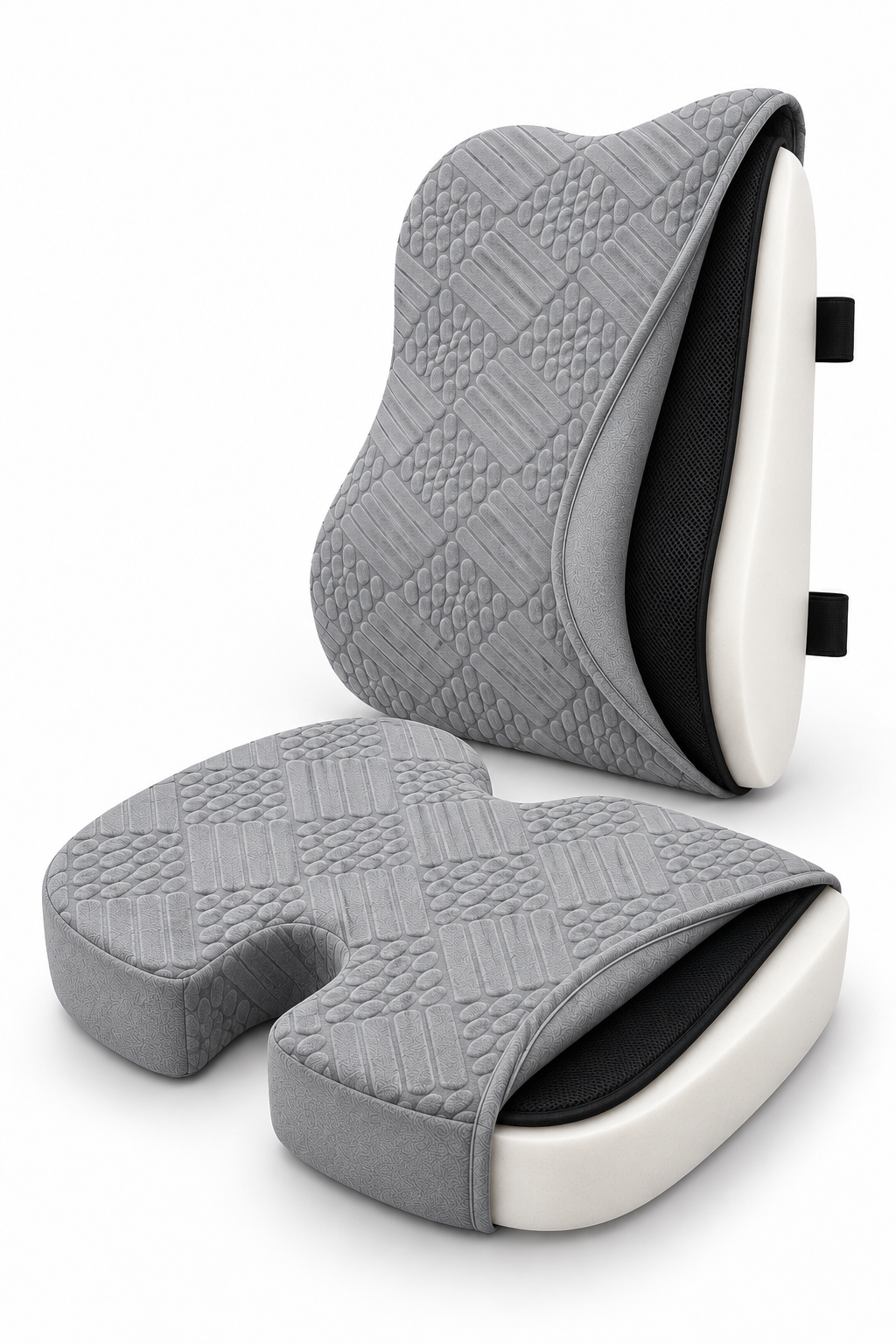 Coccyx And Full Lumbar Combo Set Orthopedic Seat Cushions for Relief from Lower Back, Sciatica, Tailbone, Lumbar Pain