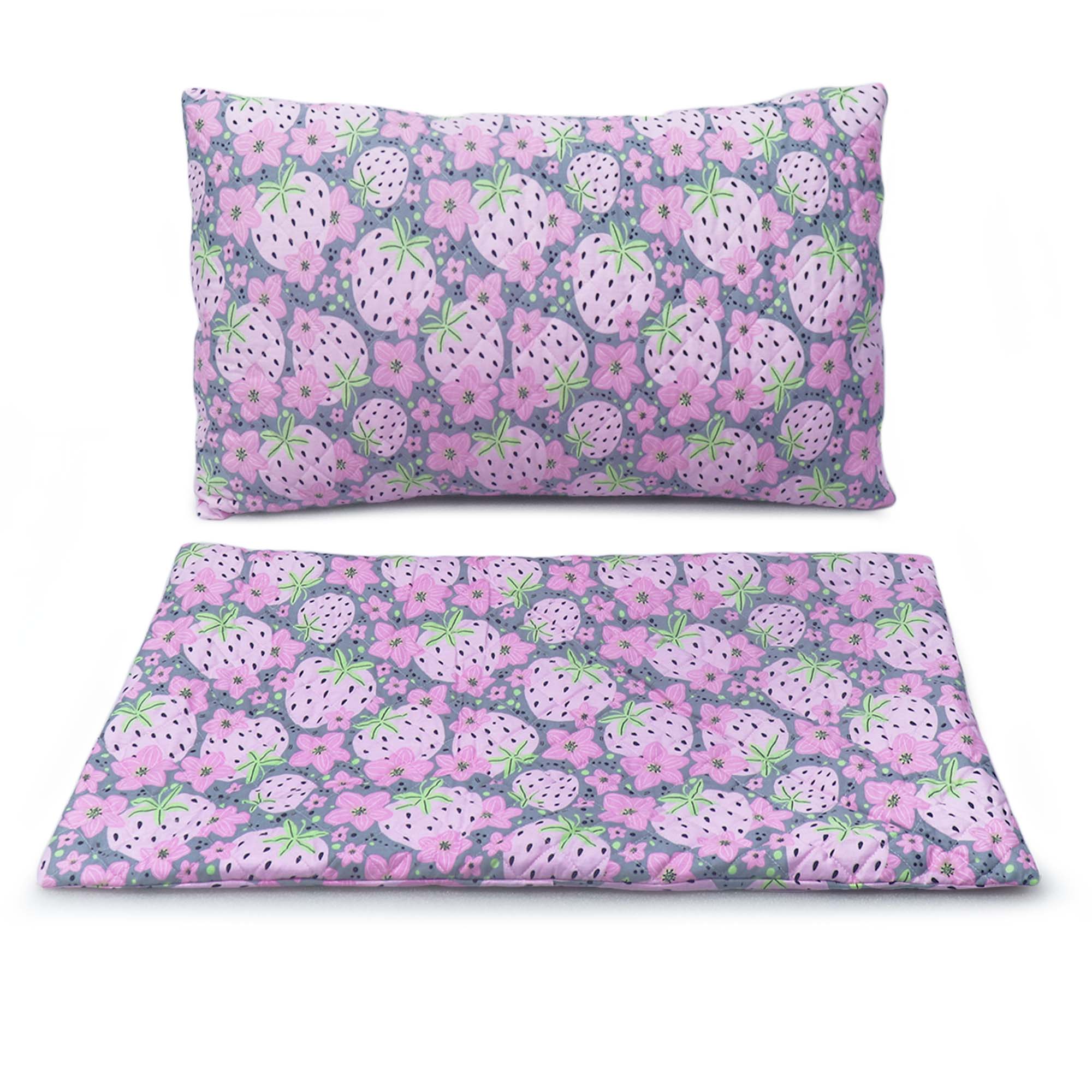 Coozly Set of 2 Quilted Pillow Cases | 100% Cotton Fabric | 45 X 70 Cms | Large Pillow Covers | Quilted Front (Very Berry)