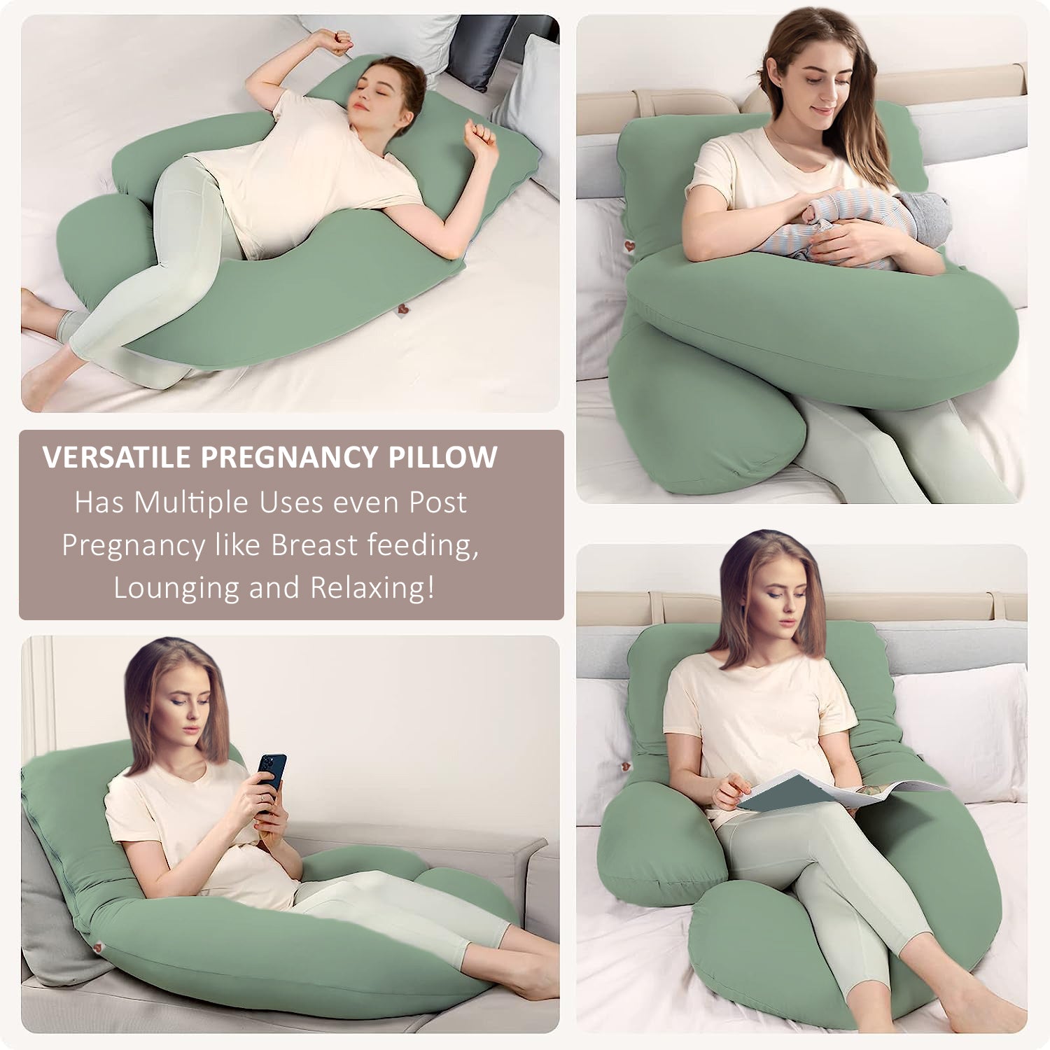 Sage-Coozly Belly Back Pregnancy Pillow