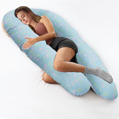 Green Floral Super Premium U Shape Pregnancy Body Pillow