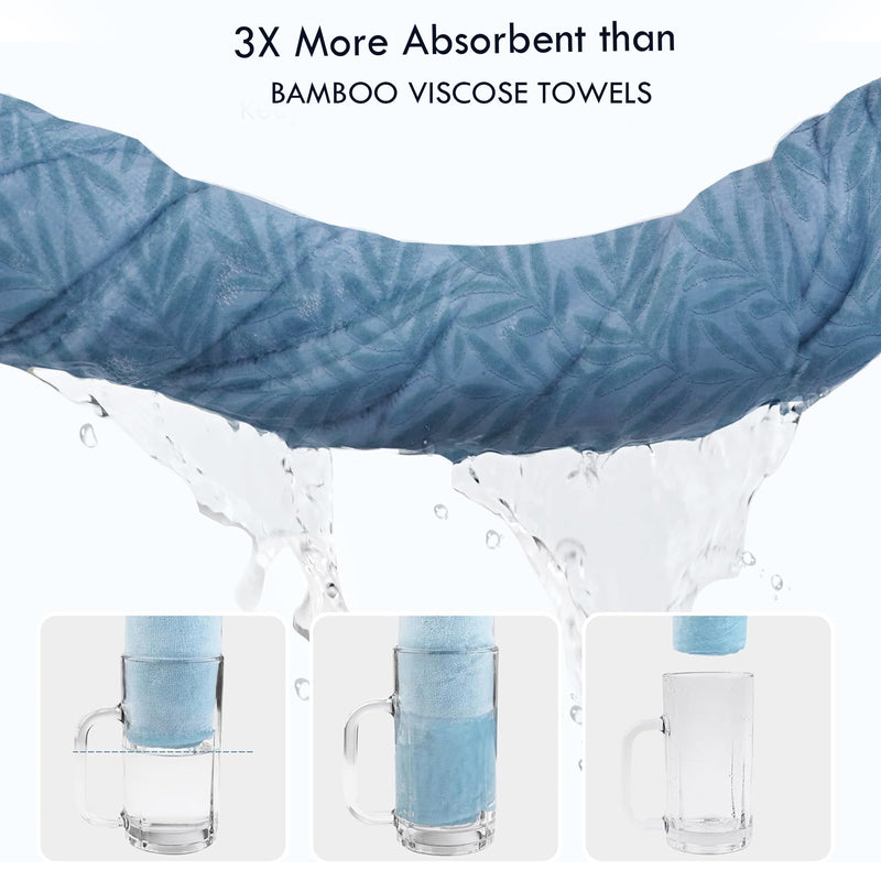 Grey Striped- Dermbrandt Premium Bath Towels with Loofah