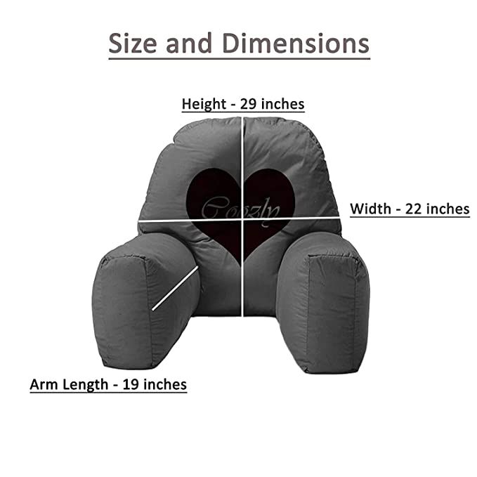 Backrest Pillow | Back Support Cushion | High Armrest - Grey Butterfly