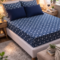 Kaleidoscope Cotton 200 TC Bedsheet + 4 Pillow Covers