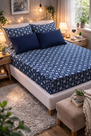 Kaleidoscope Cotton 200 TC Bedsheet + 4 Pillow Covers