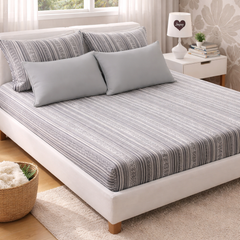 Aztec Cotton 200 TC Bedsheet + 4 Pillow Covers