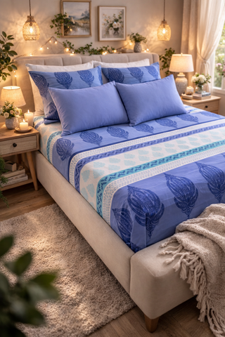 Paisley Magic Cotton 200 TC Bedsheet + 4 Pillow Covers