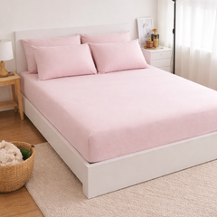 Fitted Cotton Jersey Custom Size BedSheet - Light Pink