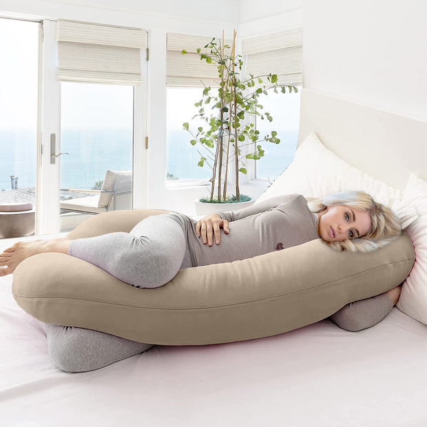 Beige - C Premium LYTE Pregnancy Body Pillow | Maternity Pillow