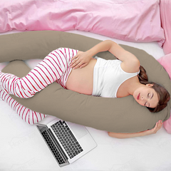 Beige-Coozly U Premium LYTE Pregnancy Body Pillow
