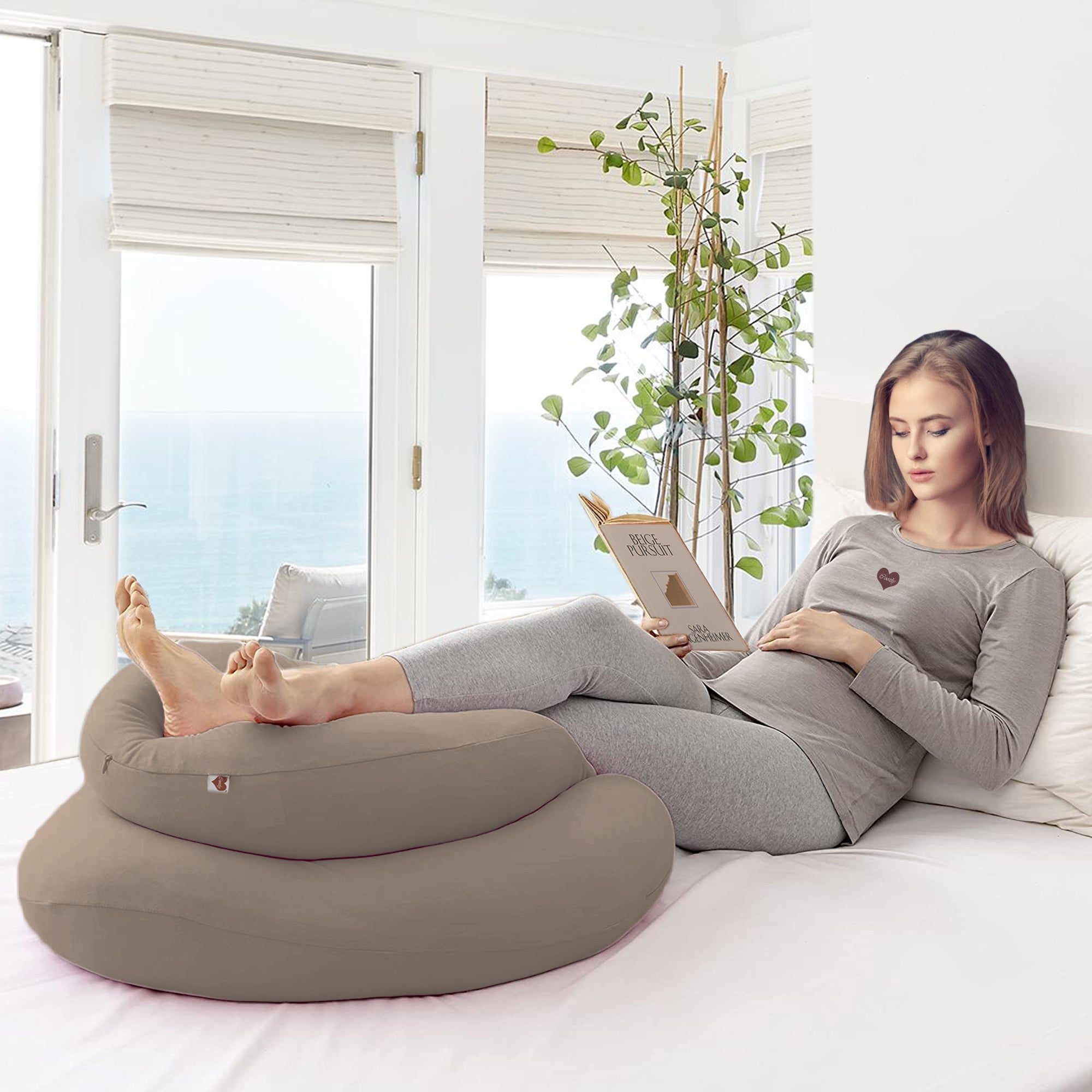 Beige - C Premium LYTE Pregnancy Body Pillow | Maternity Pillow