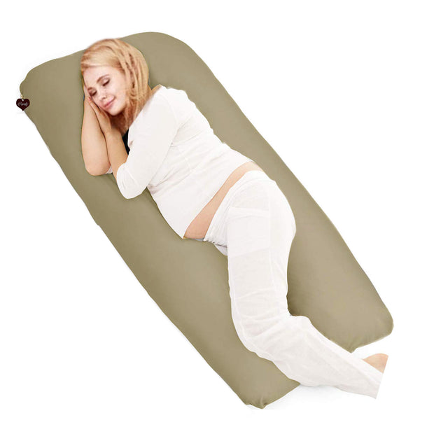 Beige-Coozly U Premium LYTE Pregnancy Body Pillow