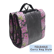 Cotton Fabric Foldable Floor Mattress with 1 inch Thick Foam and Fibre Padding | Size 72 X 36 Inches | Portable, Lightweight Travel Mat in Carry Bag Style (Berry)