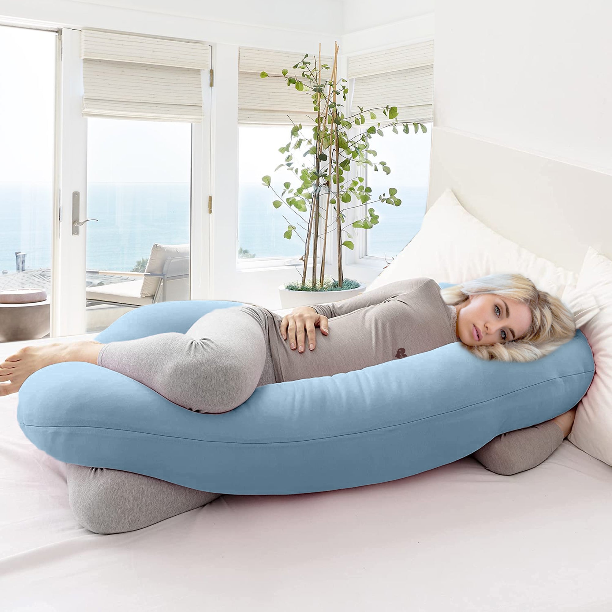 SkyBlue - C Premium LYTE Pregnancy Body Pillow | Maternity Pillow