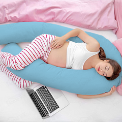Light Blue-Coozly U Premium LYTE Pregnancy Body Pillow