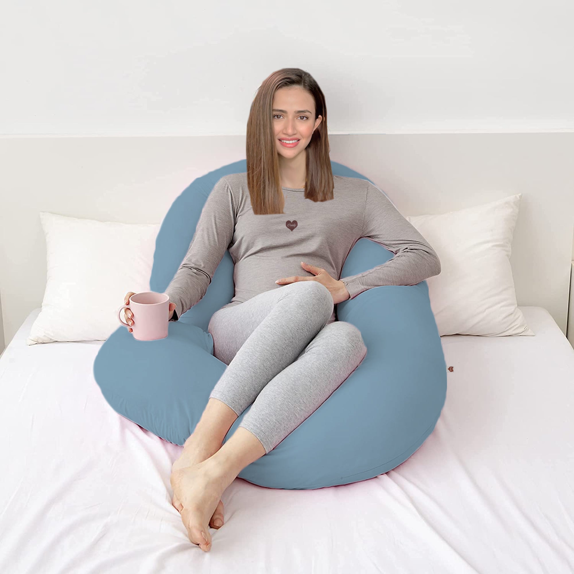 SkyBlue - C Premium LYTE Pregnancy Body Pillow | Maternity Pillow